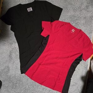 Red and Black GT Performance Scrub Tops